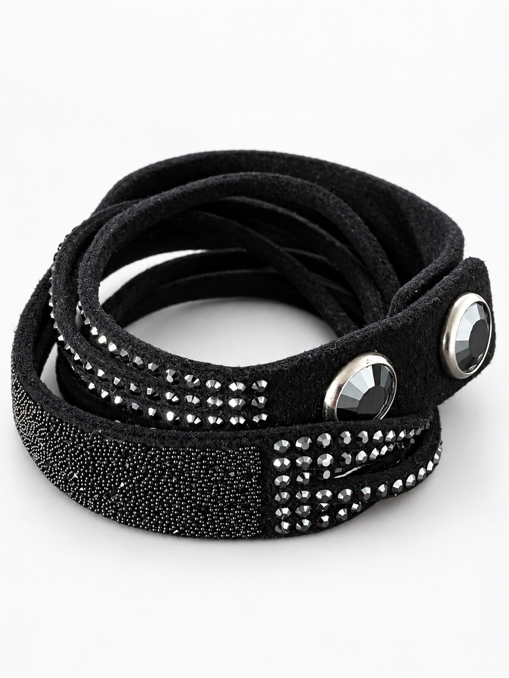 Swarovski Black Crystal Multi‑Row Wrap Bracelet